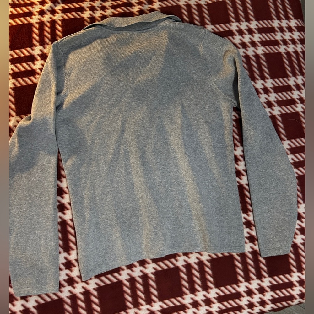 Women’s Croft & Barrow Heather Gray Knit Zip up Sweater Size M NWT - Picture 3 of 6